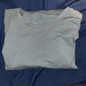 Storm blue rolled muscle tee